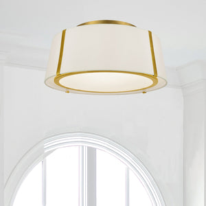 Fulton 3 Light Matte Black Semi Flush Mount FUL-905-BK