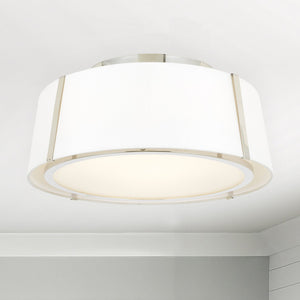 Fulton 3 Light Matte Black Semi Flush Mount FUL-905-BK