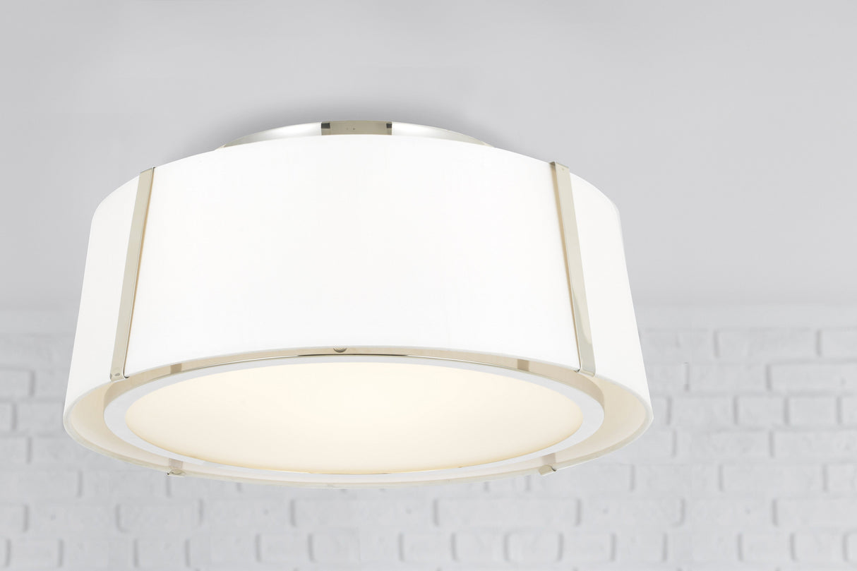 Fulton 3 Light Matte Black Semi Flush Mount FUL-905-BK