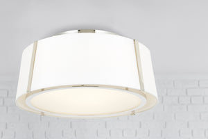 Fulton 3 Light Matte Black Semi Flush Mount FUL-905-BK
