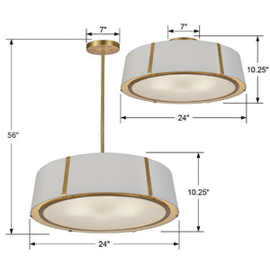 Fulton 6 Light Matte Black Semi Flush Mount FUL-907-BK_CEILING
