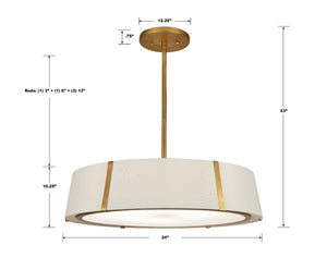 Fulton 6 Light Matte Black Chandelier FUL-907-BK