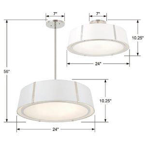 Fulton 6 Light Matte Black Semi Flush Mount FUL-907-BK_CEILING