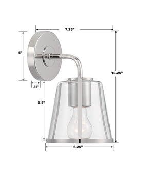 Fulton 1 Light Black Bathroom Vanity FUL-911-BK