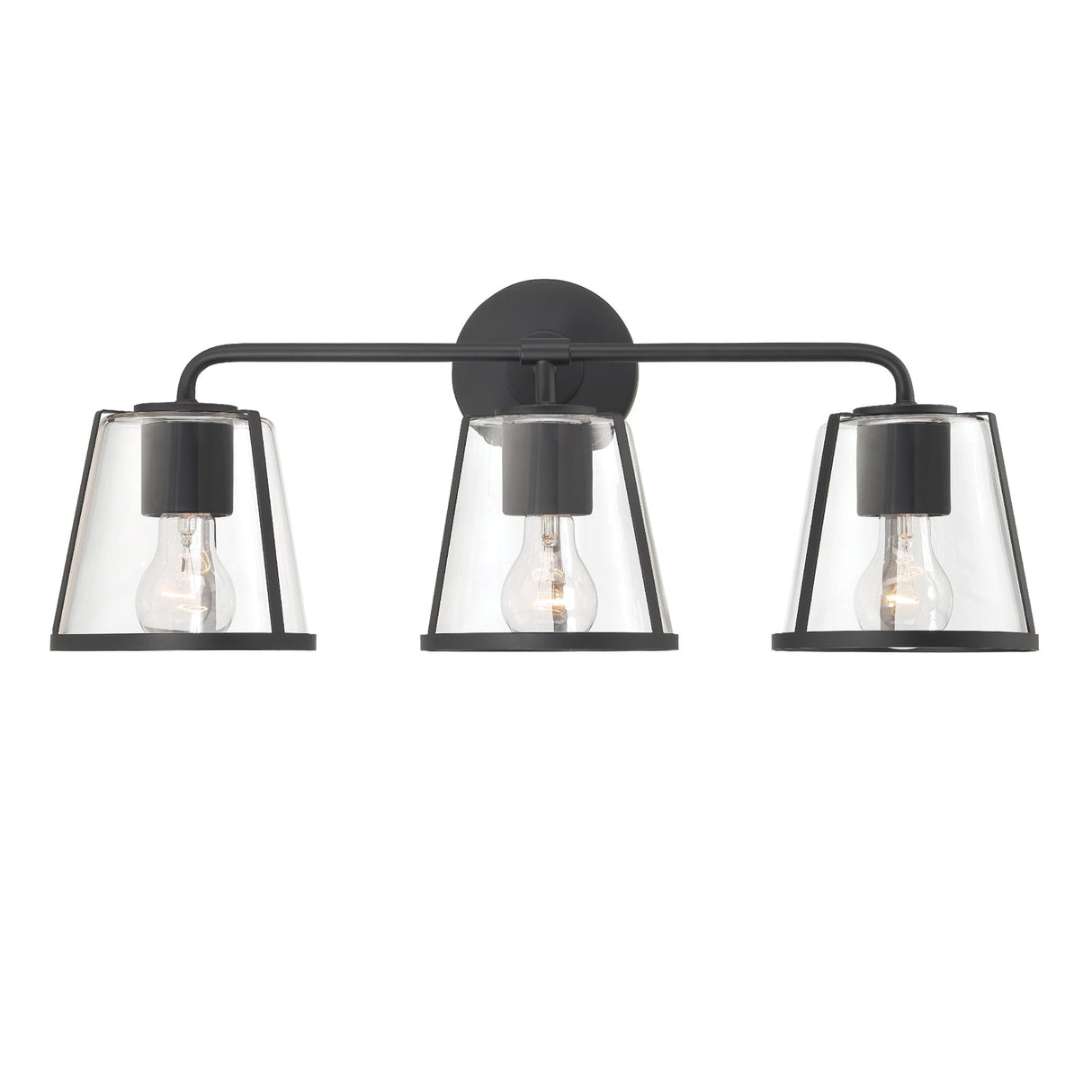 Fulton 3 Light Black Bathroom Vanity FUL-913-BK-CL