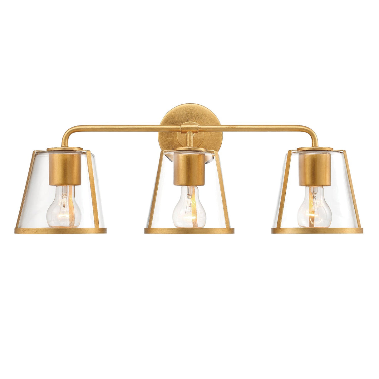Fulton 3 Light Antique Gold Bathroom Vanity FUL-913-GA-CL