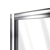 DreamLine Flex 32 in. D x 32 in. W x 76 3/4 in. H Semi-Frameless Shower Door in Chrome with White Base and Wall Kit