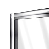 DreamLine Flex 36 in. D x 60 in. W x 74 3/4 in. H Semi-Frameless Pivot Shower Enclosure in Chrome with Left Drain Black Base Kit