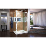 DreamLine Flex 34 1/2 in. D x 44-48 in. W x 72 in H. Semi-Frameless Pivot Shower Enclosure in Chrome