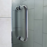 DreamLine Flex 36 in. D x 60 in. W x 74 3/4 in. H Semi-Frameless Shower Enclosure in Brushed Nickel with Left Drain Biscuit Base