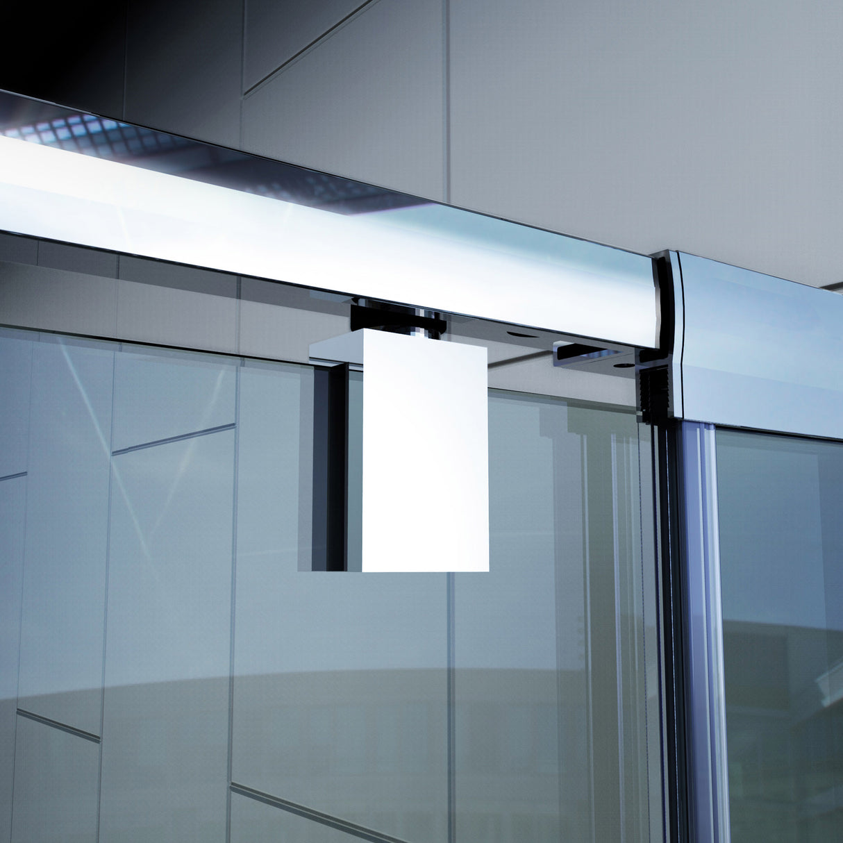 DreamLine Flex 36 in. D x 60 in. W x 76 3/4 in. H Semi-Frameless Shower Door in Chrome with Left Drain White Base and Wall Kit