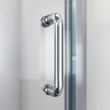 DreamLine Flex 36 in. D x 36 in. W x 78 3/4 in. H Pivot Shower Door, Base, and White Wall Kit in Chrome