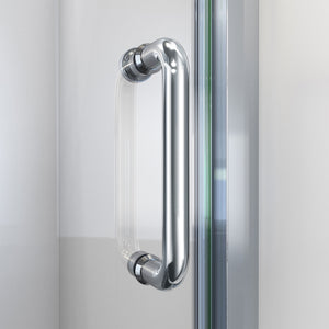DreamLine Flex 36 in. D x 36 in. W x 78 3/4 in. H Pivot Shower Enclosure, Base, and White Wall Kit in Chrome