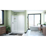 DreamLine Flex 30 in. D x 60 in. W x 78 3/4 in. H Pivot Shower Door, Base, and White Wall Kit in Chrome