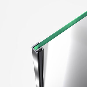 DreamLine Flex 34 1/2 in. D x 32-36 in. W x 72 in. H Semi-Frameless Pivot Shower Door in Chrome