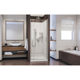 DreamLine Flex 32 in. D x 32 in. W x 76 3/4 in. H Semi-Frameless Shower Door in Brushed Nickel with White Base and Wall Kit