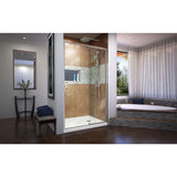 DreamLine Flex 44-48 in. W x 72 in. H Semi-Frameless Pivot Shower Door in Brushed Nickel