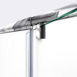DreamLine Flex 32 in. D x 42 in. W x 74 3/4 in. H Semi-Frameless Pivot Shower Door in Chrome with Center Drain Black Base Kit