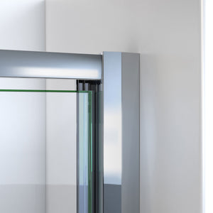 DreamLine Flex 36 in. D x 36 in. W x 78 3/4 in. H Pivot Shower Enclosure, Base, and White Wall Kit in Chrome