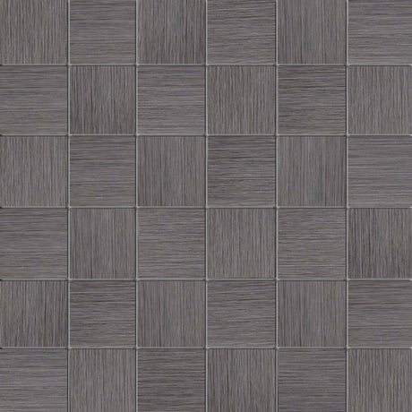 Focus Graphite 12"x12" Matte Porcelain Mesh-Mounted Mosaic Tile room shot bathroom view