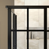 DreamLine French Corner 42 in. D x 42 in. W x 74 3/4 in. H Framed Sliding Shower Enclosure in Satin Black and Black Acrylic Base, DL-6790-09