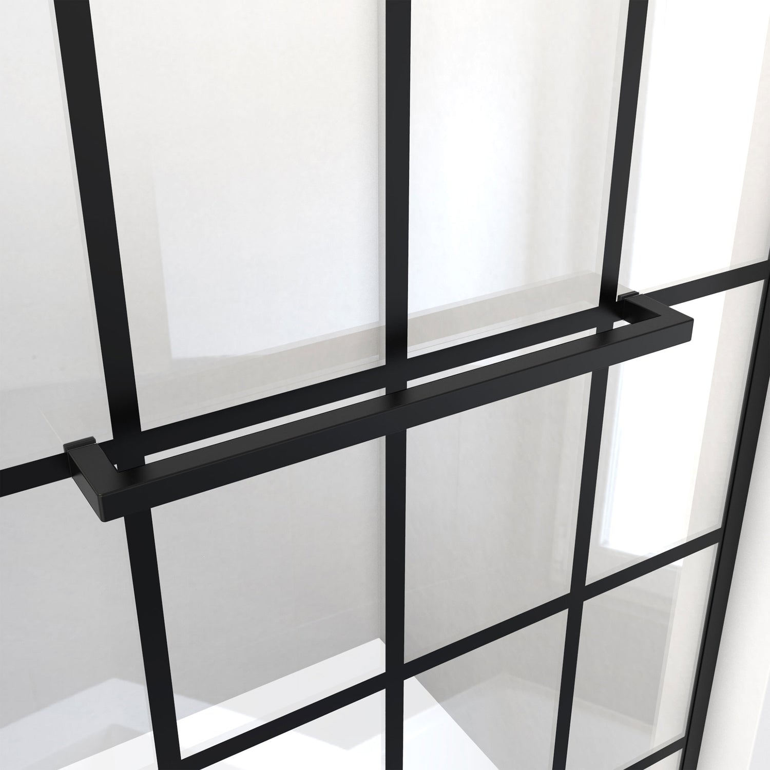 DreamLine Toulon 34 in. W x 72 in. H Frameless Shower Screen in Satin Black