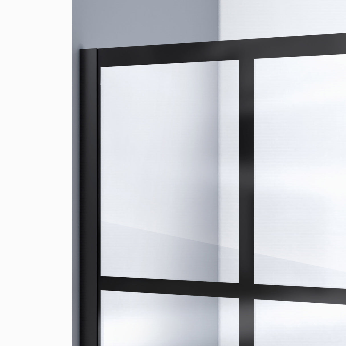 DreamLine French Linea Toulon 34 in. W x 72 in. H Single Panel Frameless Shower Door, Open Entry Design in Satin Black
