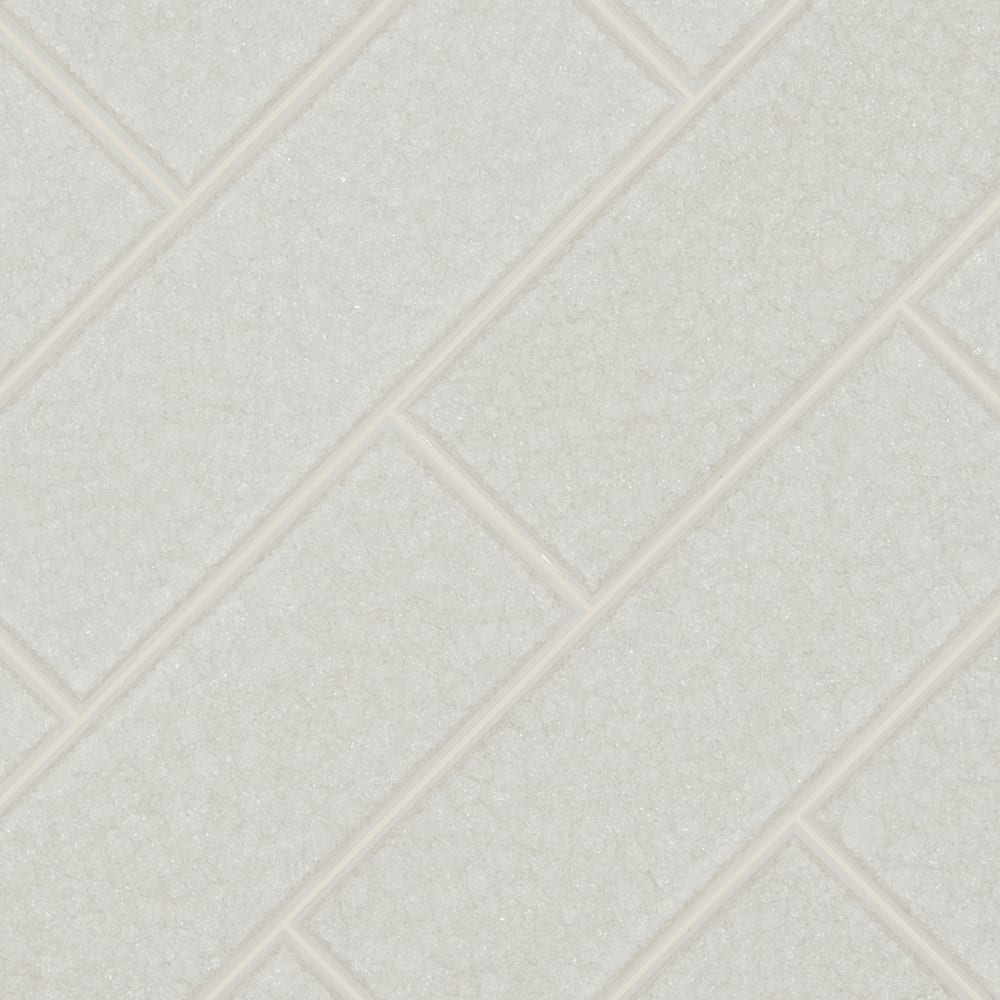 Frosted icicle 3X9 glossy glass ice white subway tile SMOT-GLGG-T-FRIC3X9 product shot angle view