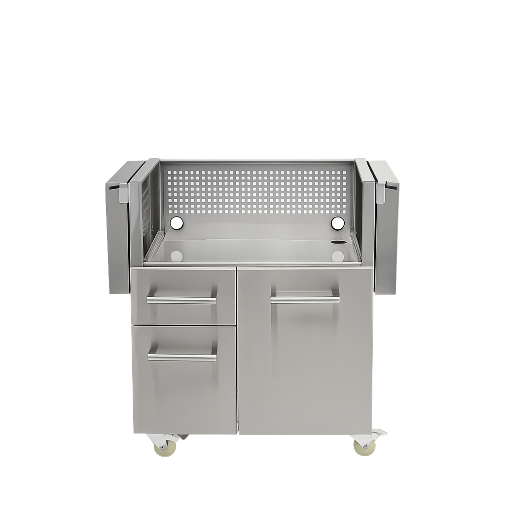 Coyote C3FTCART Cart for 30" Flat Top Grill, Stainless Steel