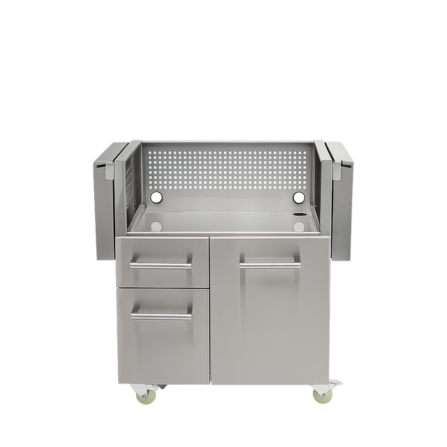 Coyote C3FTCART Cart for 30" Flat Top Grill, Stainless Steel