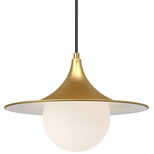 Alora PD525113BGOP FUJI 12" PD BRUSHED GOLD MATTE OPAL GLASS CORD 72 1X60W E26