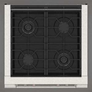 Fulgor Milano 30 in. 400 Series Accento Dual Fuel Range in Stainless Steel (F4PDF304S1)