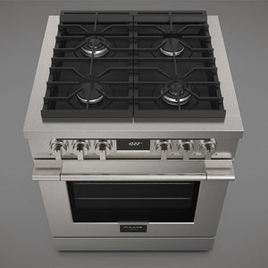 Fulgor Milano 30 in. 400 Series Accento Dual Fuel Range in Stainless Steel (F4PDF304S1)