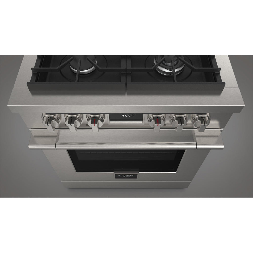 Fulgor Milano 30 in. 400 Series Accento Dual Fuel Range in Stainless Steel (F4PDF304S1)