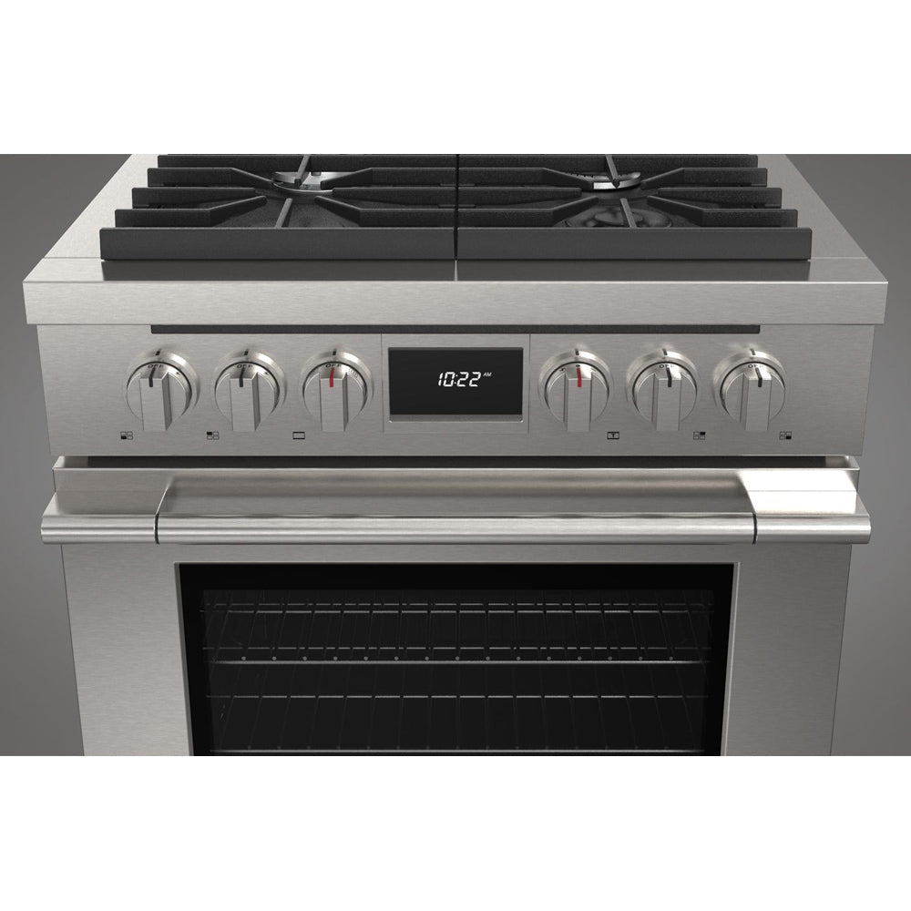 Fulgor Milano 30 in. 400 Series Accento Dual Fuel Range in Stainless Steel (F4PDF304S1)