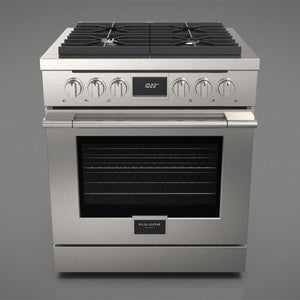 Fulgor Milano 30 in. 400 Series Accento Dual Fuel Range in Stainless Steel (F4PDF304S1)