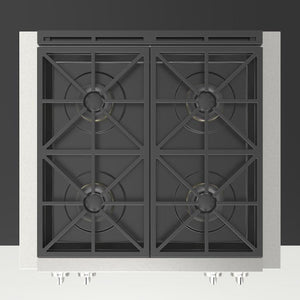 Fulgor Milano 30 in. 600 Professional Series All Gas Rangetop in Stainless Steel (F6GRT304S1)