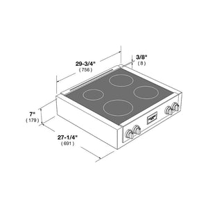 Fulgor Milano 30 in. 600 Professional Series Induction Rangetop in Stainless Steel with Glass Ceramic Top (F6IRT304S1)