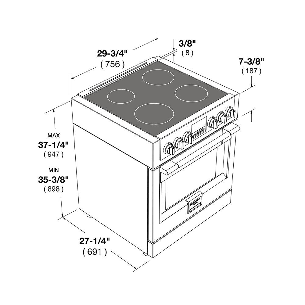 Fulgor Milano 30 in. 600 Series All Electric Induction Range in Stainless Steel (F6PIR304S1)