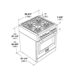 Fulgor Milano 30 in. 600 Series Dual Fuel Range with 4 Burners in Stainless Steel (F6PDF304S1)