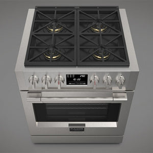 Fulgor Milano 30 in. 600 Series Dual Fuel Range with 4 Burners in Stainless Steel (F6PDF304S1)
