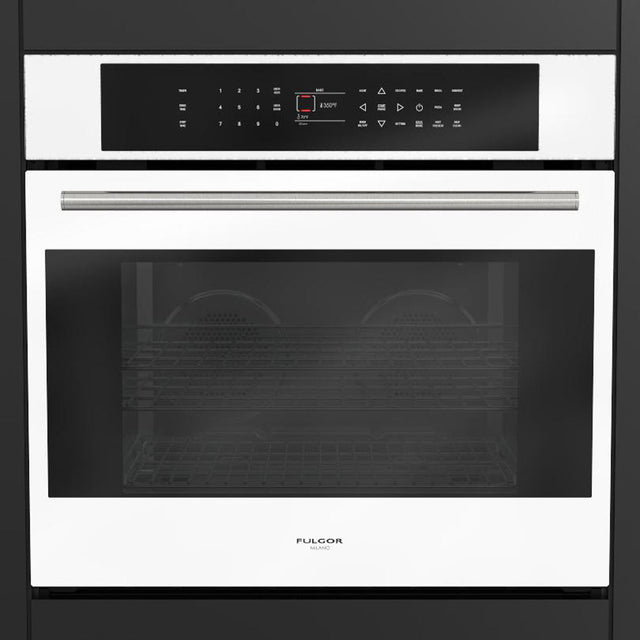 Fulgor Milano 30 in. Electric Built-in Convection Single Wall Oven with Color Options (F7SP30)-White Glass