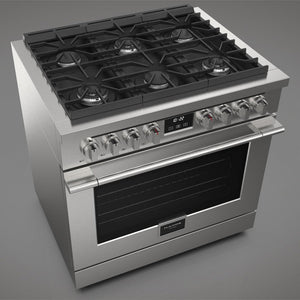 Fulgor Milano 36 in. 400 Series Accento All Gas Range in Stainless Steel (F4PGR366S2)