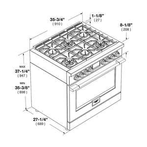 Fulgor Milano 36 in. 400 Series Accento Dual Fuel Range in Stainless Steel (F4PDF366S1)