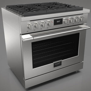Fulgor Milano 36 in. 400 Series Accento Dual Fuel Range in Stainless Steel (F4PDF366S1)