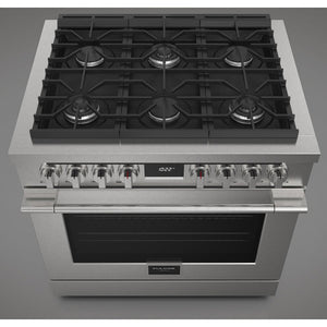 Fulgor Milano 36 in. 400 Series Accento Dual Fuel Range in Stainless Steel (F4PDF366S1)