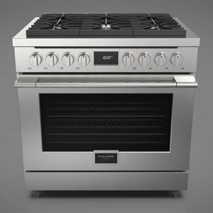 Fulgor Milano 36 in. 400 Series Accento Dual Fuel Range in Stainless Steel (F4PDF366S1)