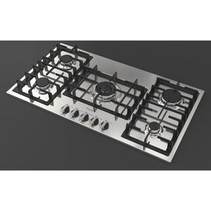 Fulgor Milano 36 in. 400 Series Gas Cooktop with 5 Burners in Stainless Steel (F4GK36S1)