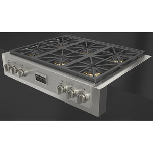 Fulgor Milano 36 in. 600 Professional Series All Gas Rangetop in Stainless Steel (F6GRT366S1)