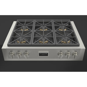 Fulgor Milano 36 in. 600 Professional Series All Gas Rangetop in Stainless Steel (F6GRT366S1)